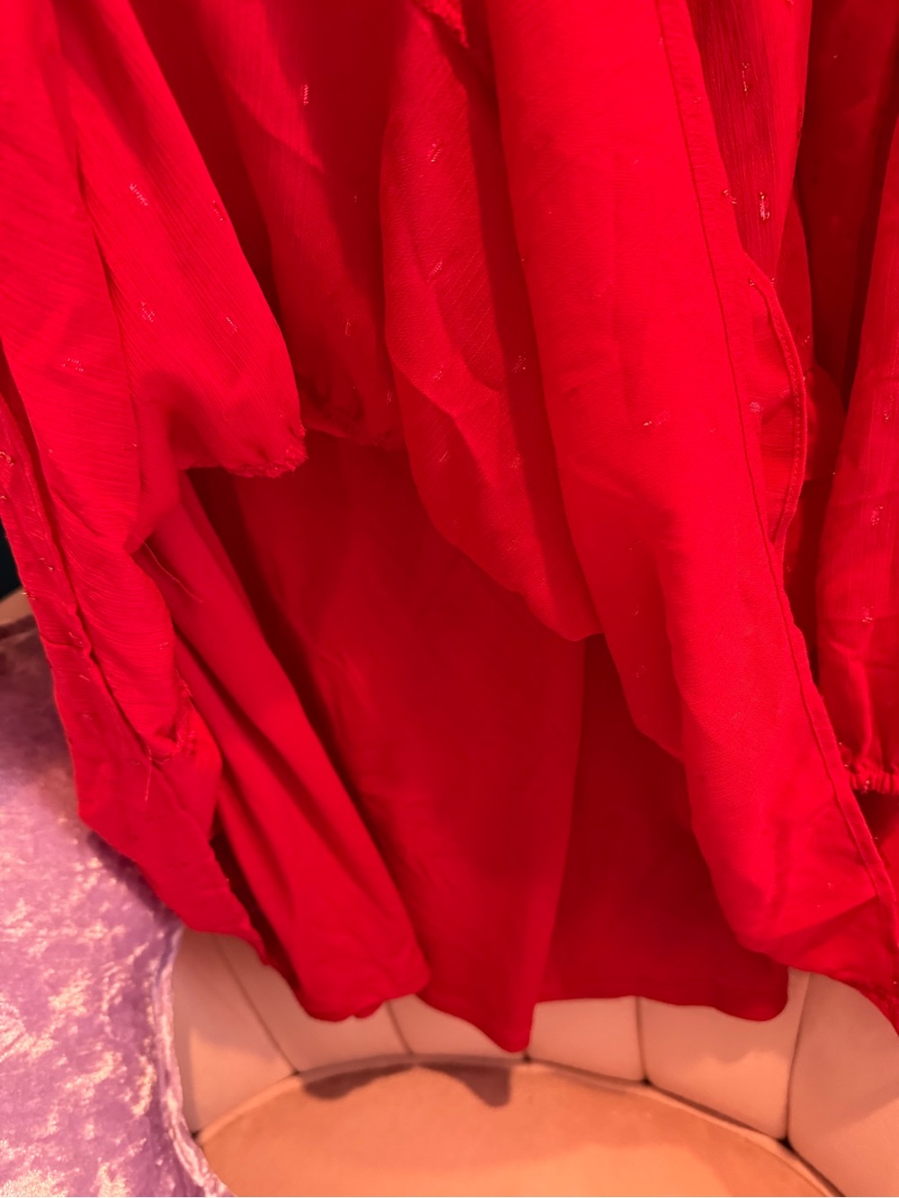 Rewind Red Off-Shoulder Ruffle Dress - Picture 4 of 6